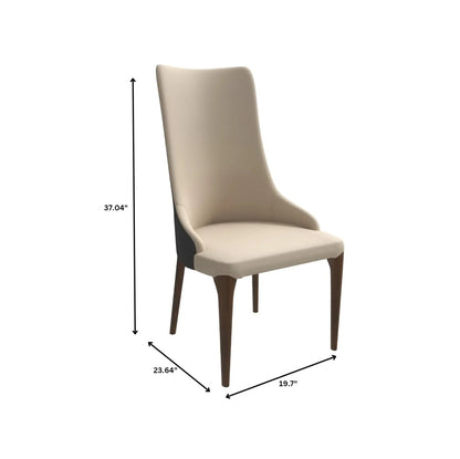Sylvia 7-Piece Dining Set with Rectangular Sintered Stone Top Table and 6 Upholstered Dining Chairs with Ash Wood Base - Elax Furniture