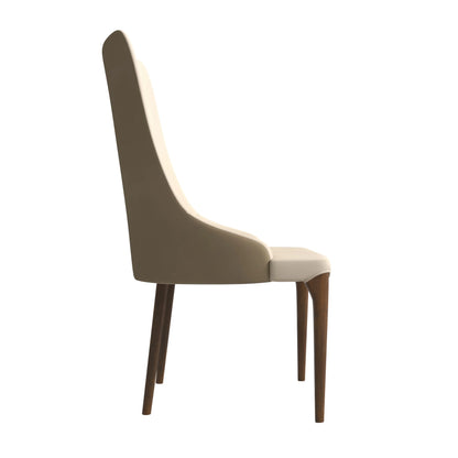 Sylvia 7-Piece Dining Set with Rectangular Sintered Stone Top Table and 6 Upholstered Dining Chairs with Ash Wood Base - Elax Furniture