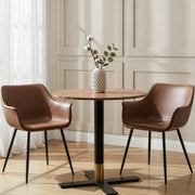 Markley Leather Dining Chair with Powder-Coated Iron Legs