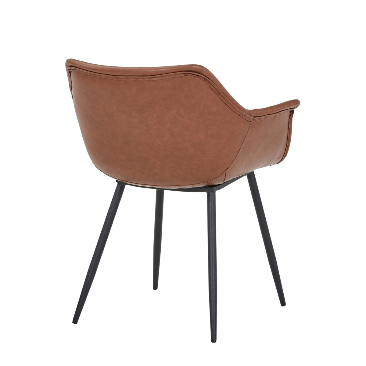 Markley Leather Dining Chair with Powder-Coated Iron Legs