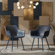 Markley Leather Dining Chair with Powder-Coated Iron Legs