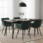 Markley Leather Dining Chair with Powder-Coated Iron Legs