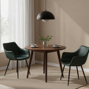 Markley Leather Dining Chair with Powder-Coated Iron Legs