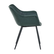 Markley Leather Dining Chair with Powder-Coated Iron Legs