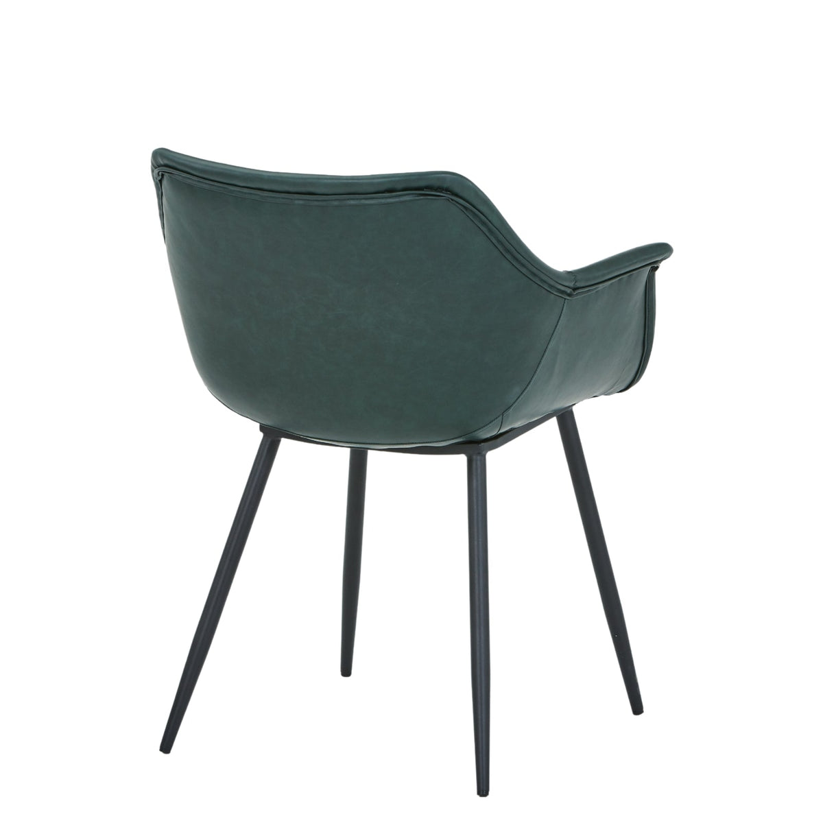 Markley Leather Dining Chair with Powder-Coated Iron Legs
