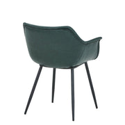 Markley Leather Dining Chair with Powder-Coated Iron Legs