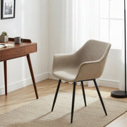 Markley Leather Dining Chair with Powder-Coated Iron Legs