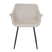 Markley Leather Dining Chair with Powder-Coated Iron Legs