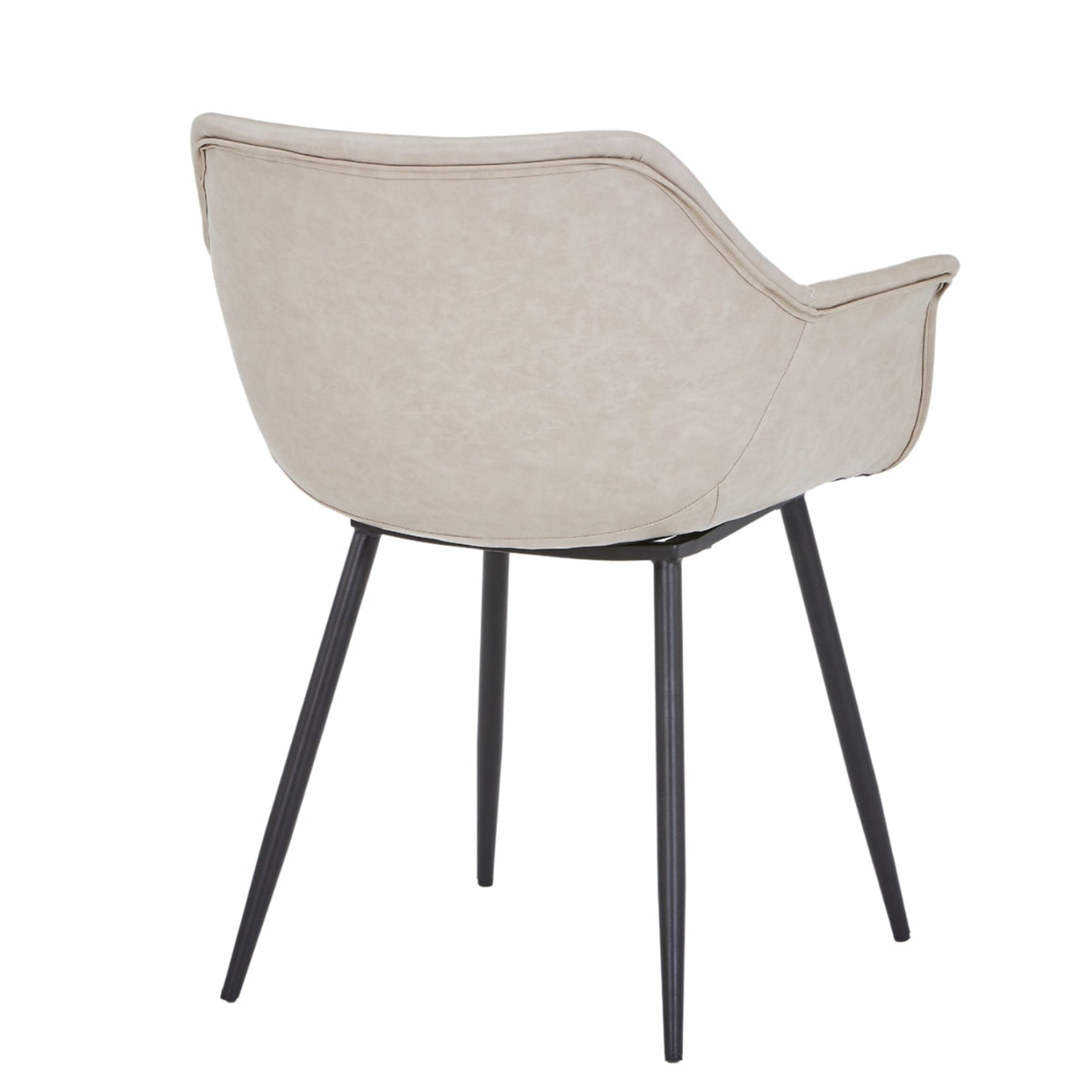 Markley Leather Dining Chair with Powder-Coated Iron Legs