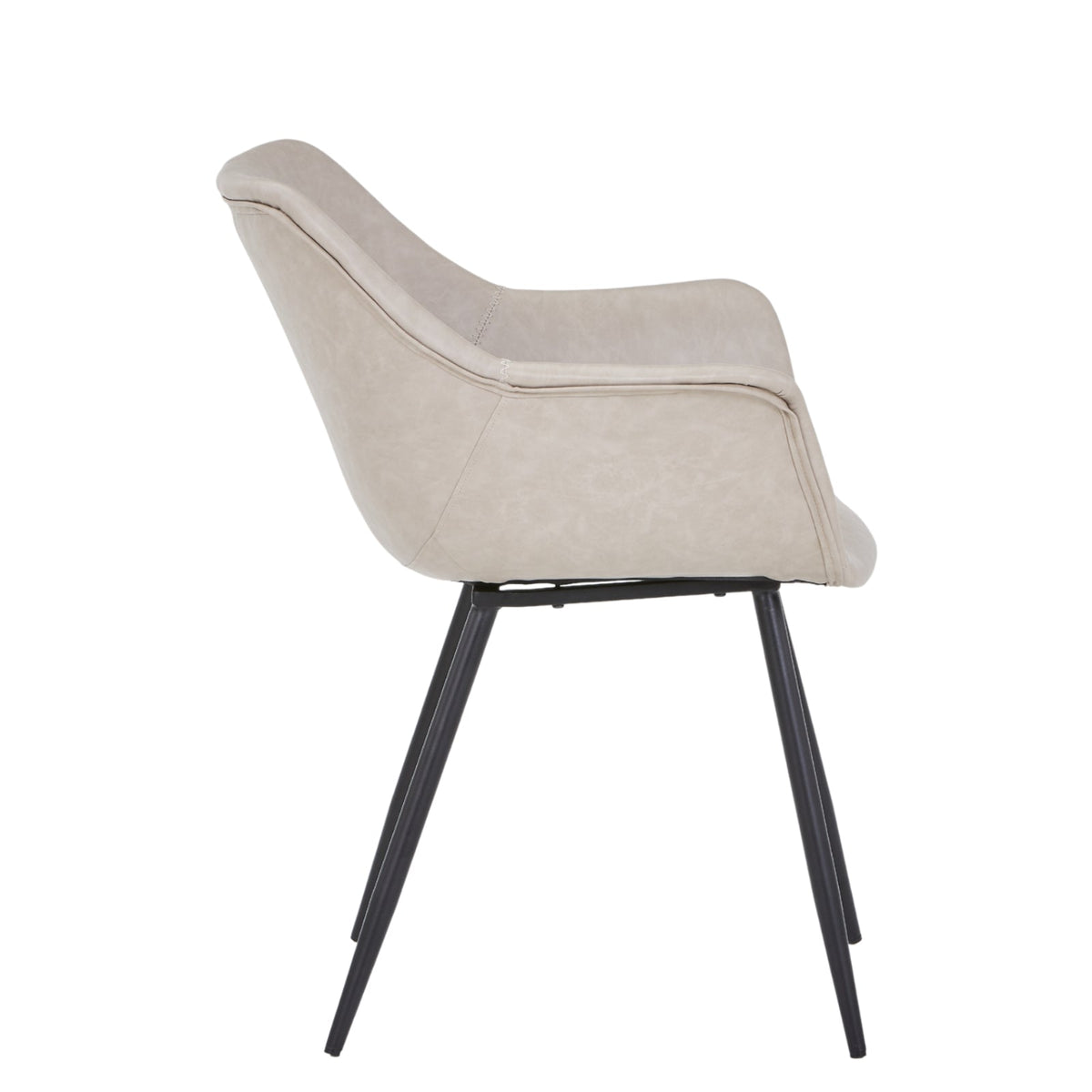 Markley Leather Dining Chair with Powder-Coated Iron Legs