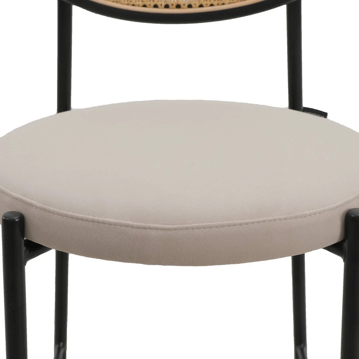 Euston Wicker Bar Stool with Black Powder Coated Steel Frame and Footrest - Elax Furniture