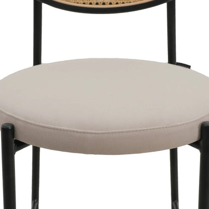 Euston Wicker Bar Stool with Black Powder Coated Steel Frame and Footrest - Elax Furniture