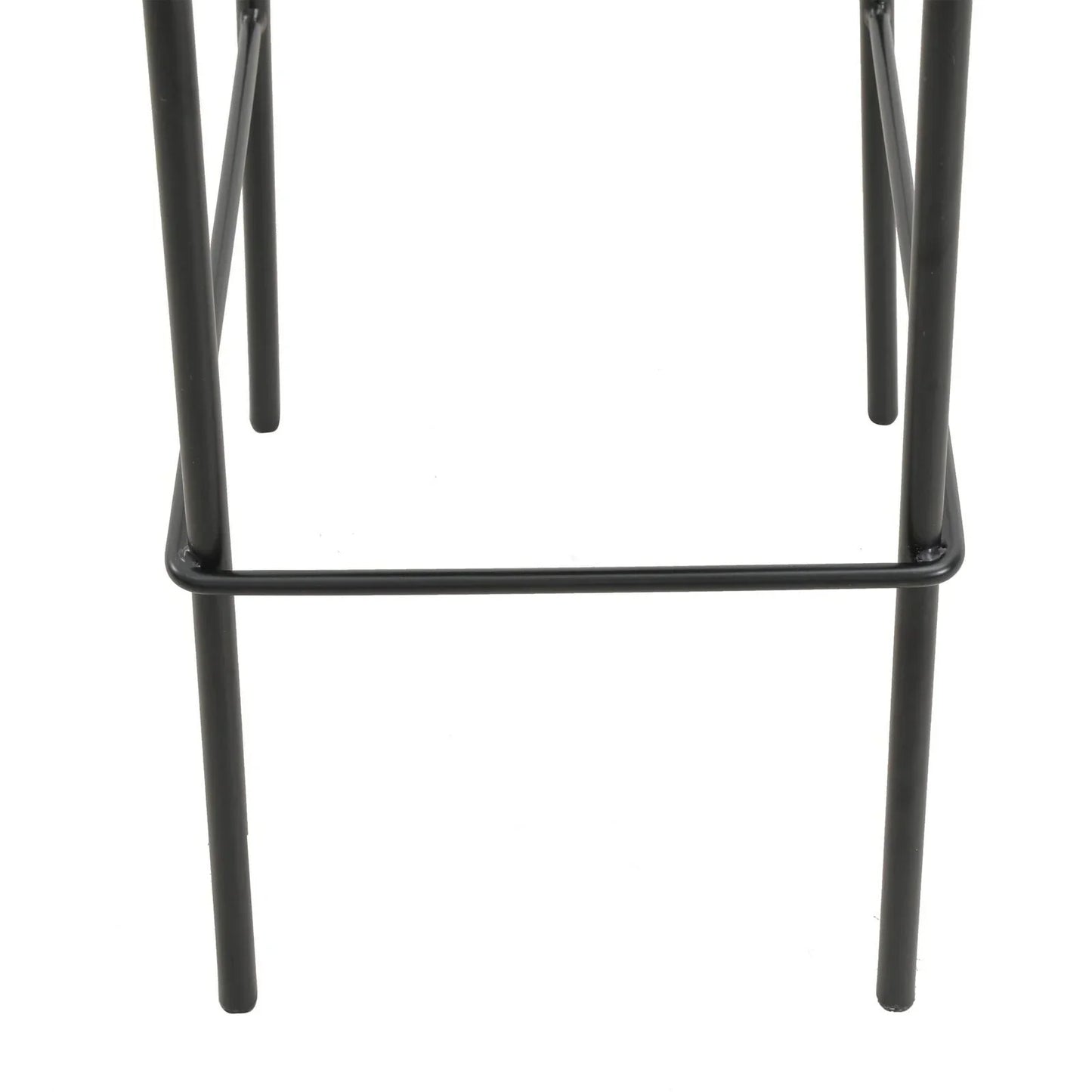 Euston Wicker Bar Stool with Black Powder Coated Steel Frame and Footrest, Set of 2 - Elax Furniture