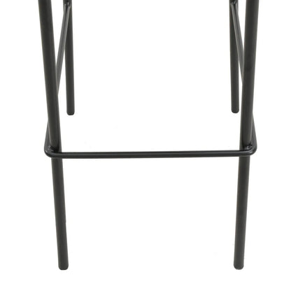 Euston Wicker Bar Stool with Black Powder Coated Steel Frame and Footrest, Set of 2 - Elax Furniture