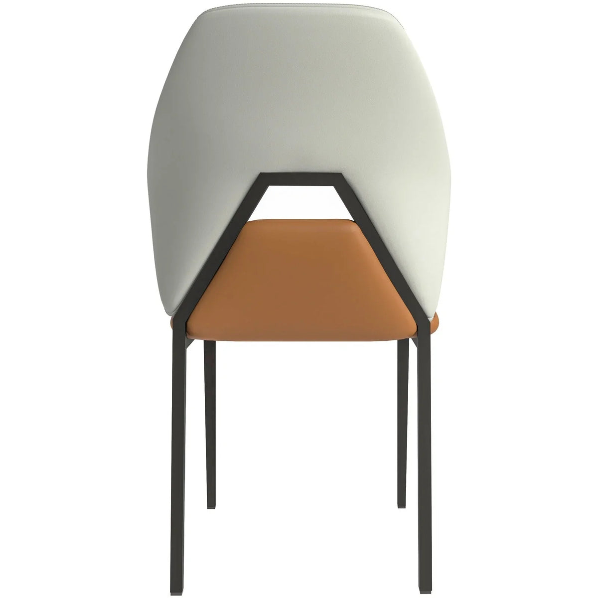 ECLAT Dining Chair with Upholstered Leather Seat and Back in Black Iron - Elax Furniture