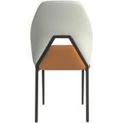 ECLAT Dining Chair with Upholstered Leather Seat and Back in Black Iron - Elax Furniture
