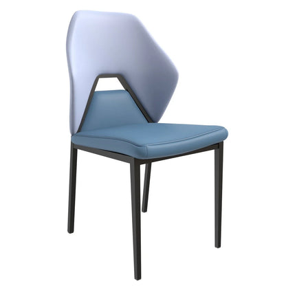 ECLAT Dining Chair with Upholstered Leather Seat and Back in Black Iron - Elax Furniture