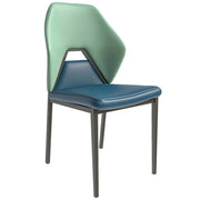 ECLAT Dining Chair with Upholstered Leather Seat and Back in Black Iron - Elax Furniture