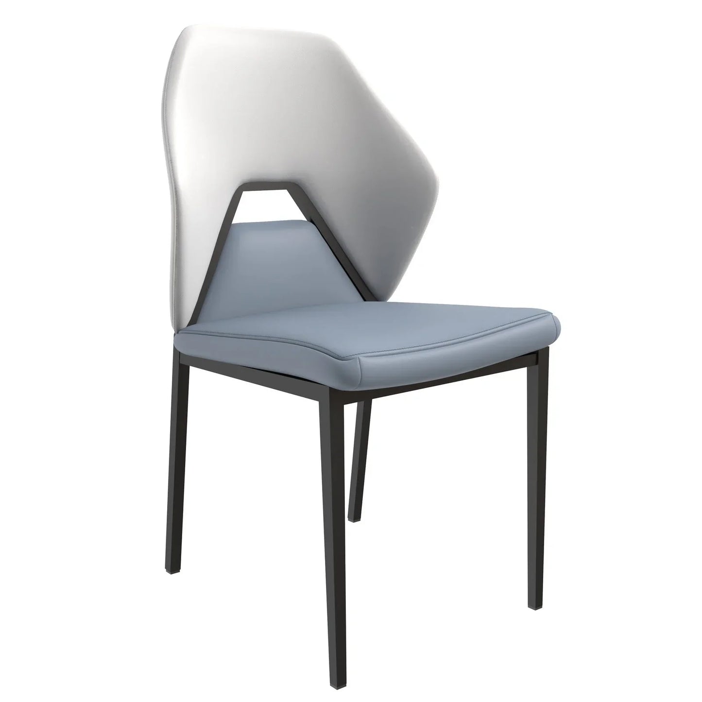 ECLAT Dining Chair with Upholstered Leather Seat and Back in Black Iron - Elax Furniture