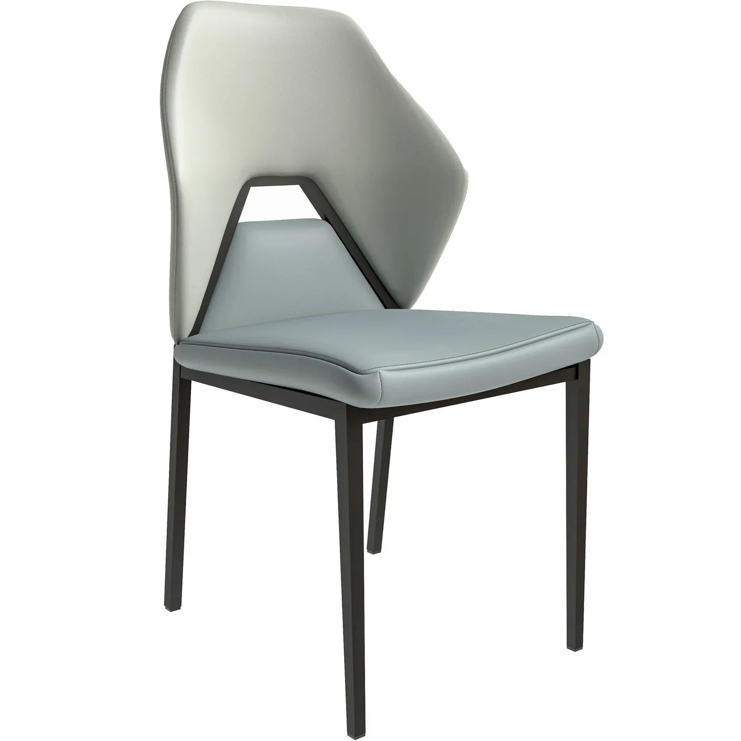 ECLAT Dining Chair with Upholstered Leather Seat and Back in Black Iron - Elax Furniture
