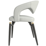 Entice Leather Dining Chair with Curved Open Back and Iron Legs