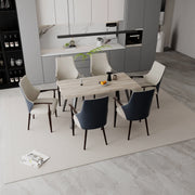 Elm Collection Modern Wooden Dining Arm Chair Upholstered Seat in Lather with Ash Wood Base - Elax Furniture