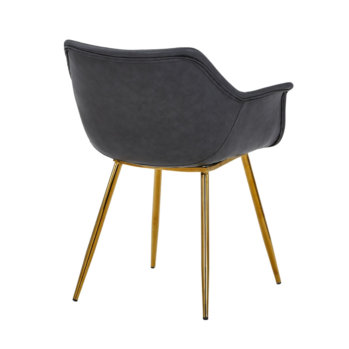 Markley Leather Dining Chair with Powder-Coated Iron Legs