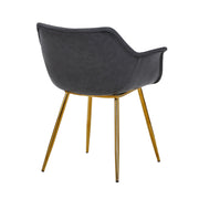 Markley Leather Dining Chair with Powder-Coated Iron Legs