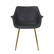 Markley Leather Dining Chair with Powder-Coated Iron Legs