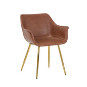 Markley Leather Dining Chair with Powder-Coated Iron Legs