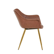 Markley Leather Dining Chair with Powder-Coated Iron Legs