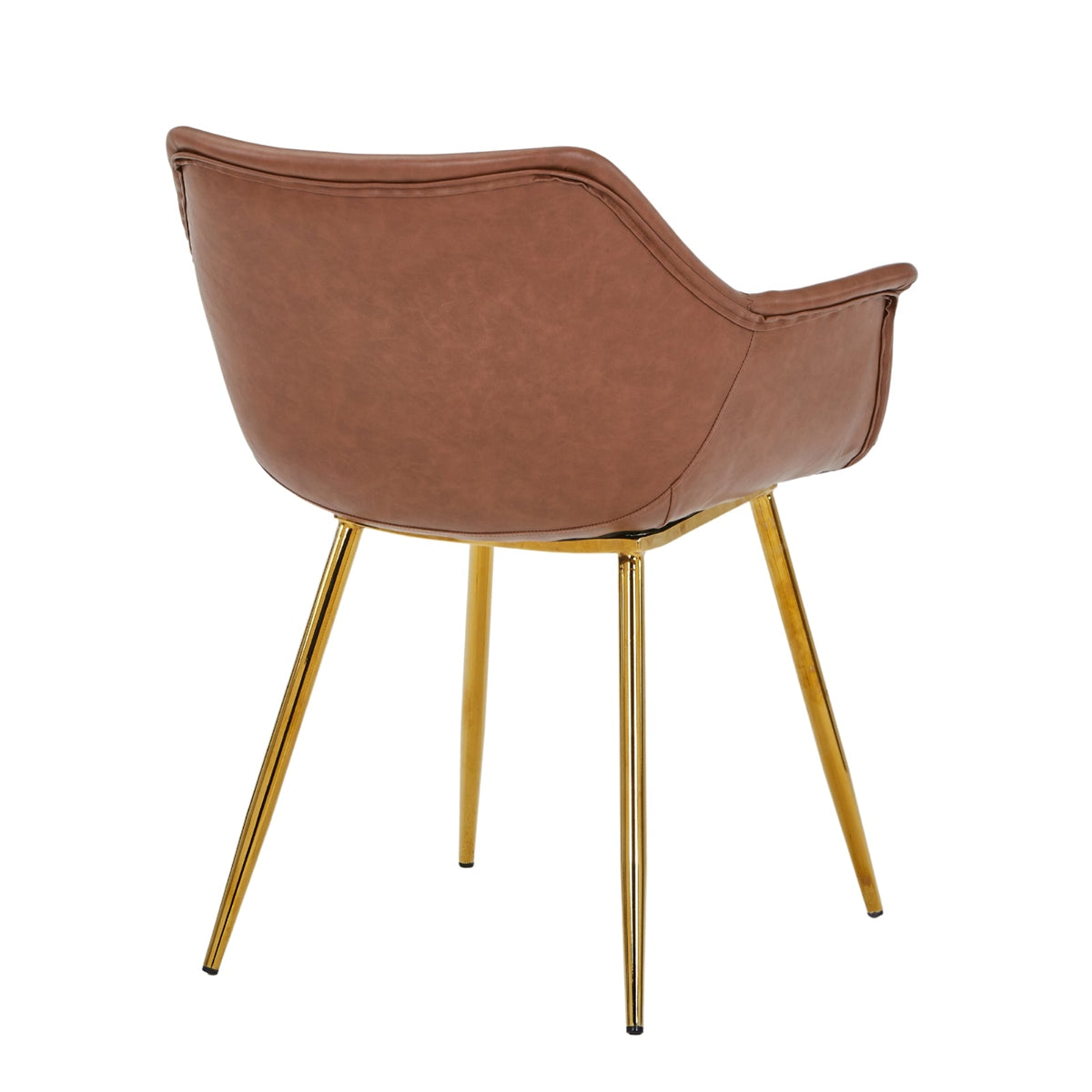 Markley Leather Dining Chair with Powder-Coated Iron Legs
