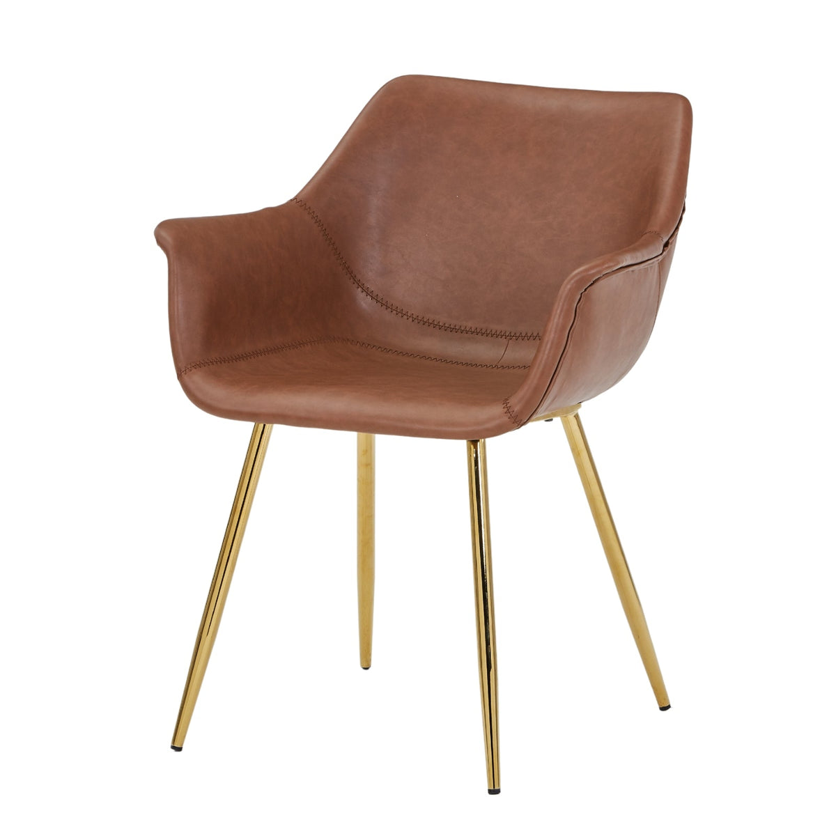 Markley Leather Dining Chair with Powder-Coated Iron Legs