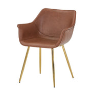 Markley Leather Dining Chair with Powder-Coated Iron Legs