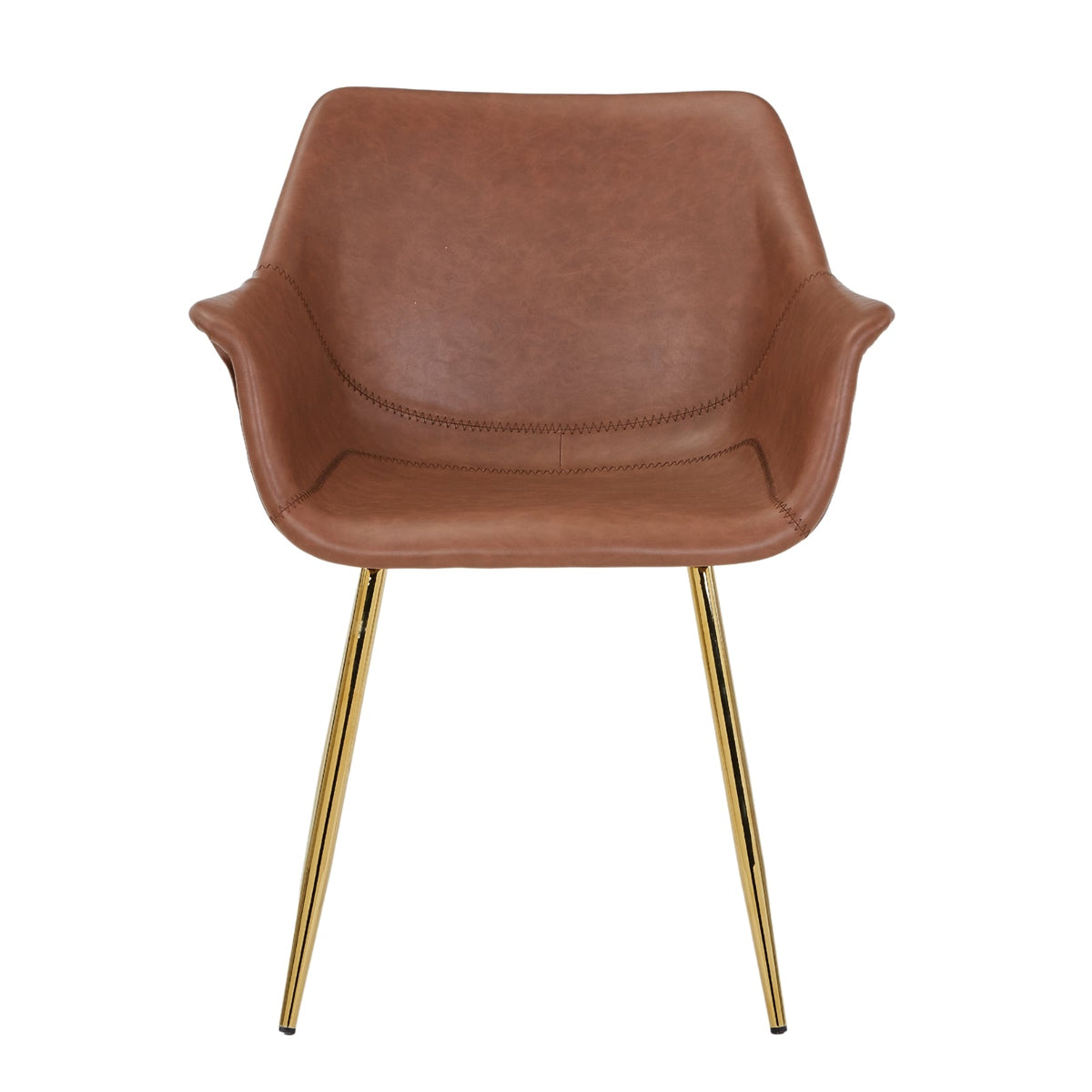 Markley Leather Dining Chair with Powder-Coated Iron Legs