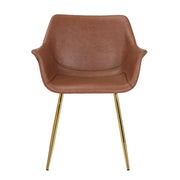 Markley Leather Dining Chair with Powder-Coated Iron Legs