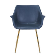 Markley Leather Dining Chair with Powder-Coated Iron Legs