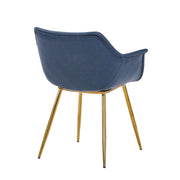 Markley Leather Dining Chair with Powder-Coated Iron Legs