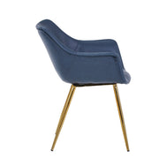 Markley Leather Dining Chair with Powder-Coated Iron Legs