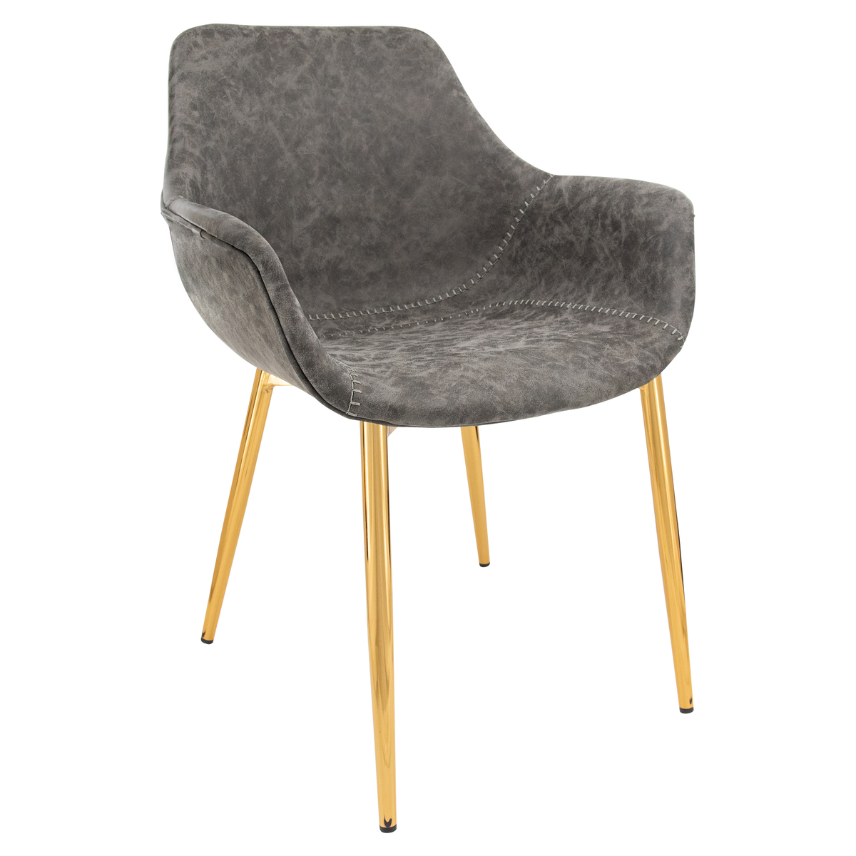 Markley Leather Dining Chair with Powder-Coated Iron Legs