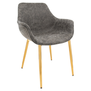 Markley Leather Dining Chair with Powder-Coated Iron Legs