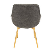 Markley Leather Dining Chair with Powder-Coated Iron Legs