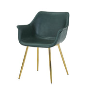 Markley Leather Dining Chair with Powder-Coated Iron Legs