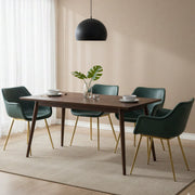 Markley Leather Dining Chair with Powder-Coated Iron Legs
