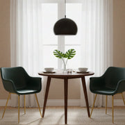 Markley Leather Dining Chair with Powder-Coated Iron Legs