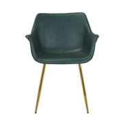 Markley Leather Dining Chair with Powder-Coated Iron Legs