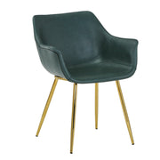Markley Leather Dining Chair with Powder-Coated Iron Legs