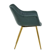 Markley Leather Dining Chair with Powder-Coated Iron Legs