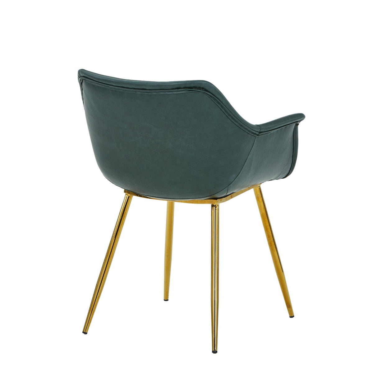 Markley Leather Dining Chair with Powder-Coated Iron Legs