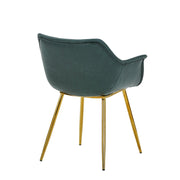 Markley Leather Dining Chair with Powder-Coated Iron Legs